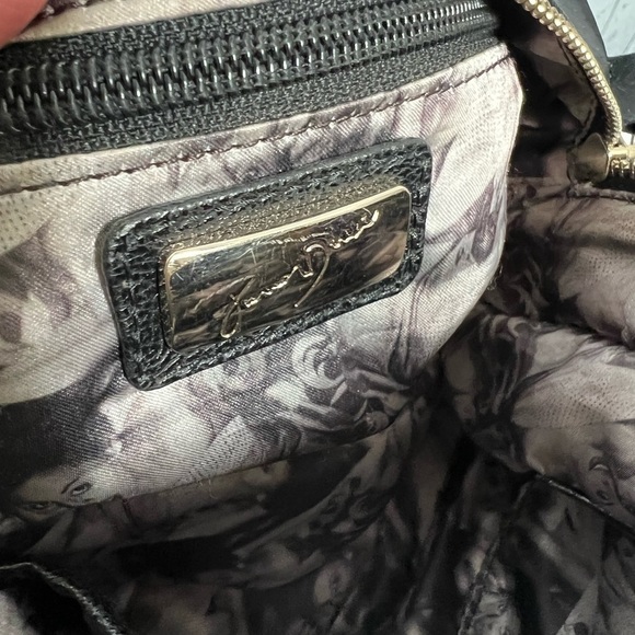 Junior Drake black nylon leather novelty keyfob slouchy hobo bag - Picture 4 of 9